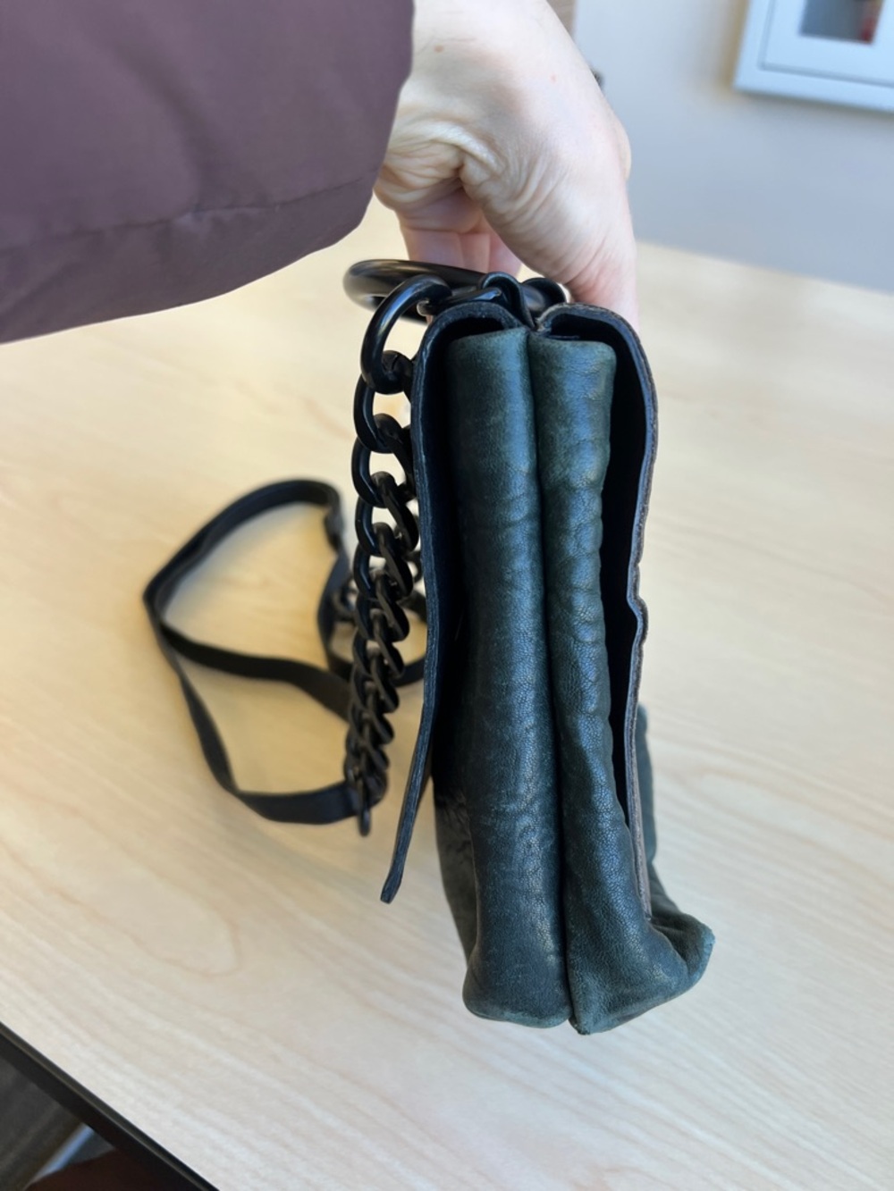 Anthropologie x Daniella Lehavi two-toned leather crossbody bag black and green - Picture 9 of 14